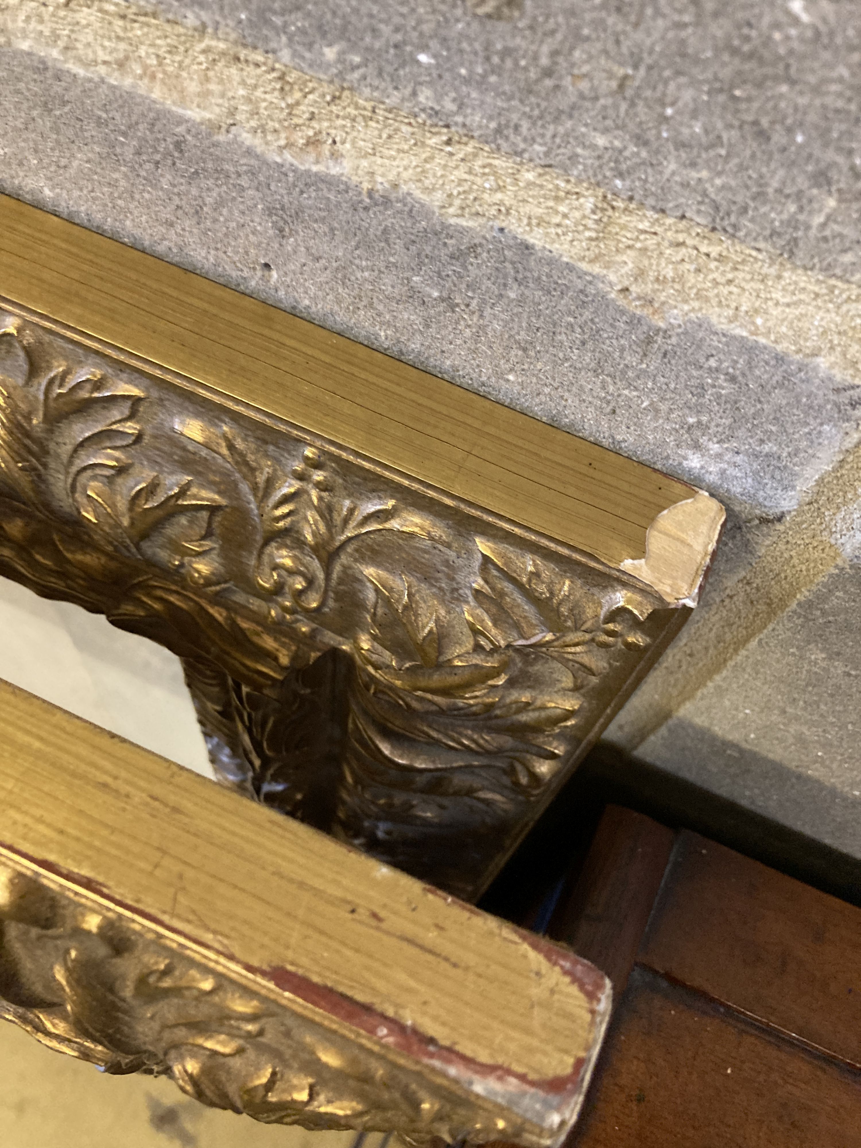 A pair of Victorian style rectangular gilt picture frames, width 99cm, height 112cm